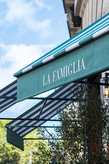 Identité graphique par l'Agence MOHA pour le restaurant La Famiglia à Paris 17ème 