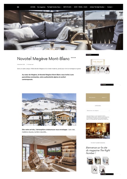 The Right Number Magazine - Novotel Megève Mont-Blanc ****
