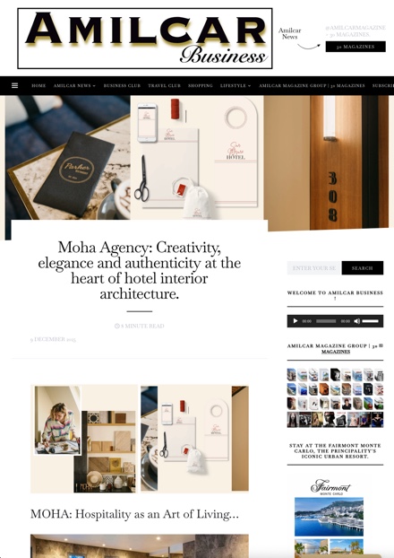 Amilcar Business Magazine - Moha Agency: Creativity, elegance and authenticity at the heart of hotel interior architecture